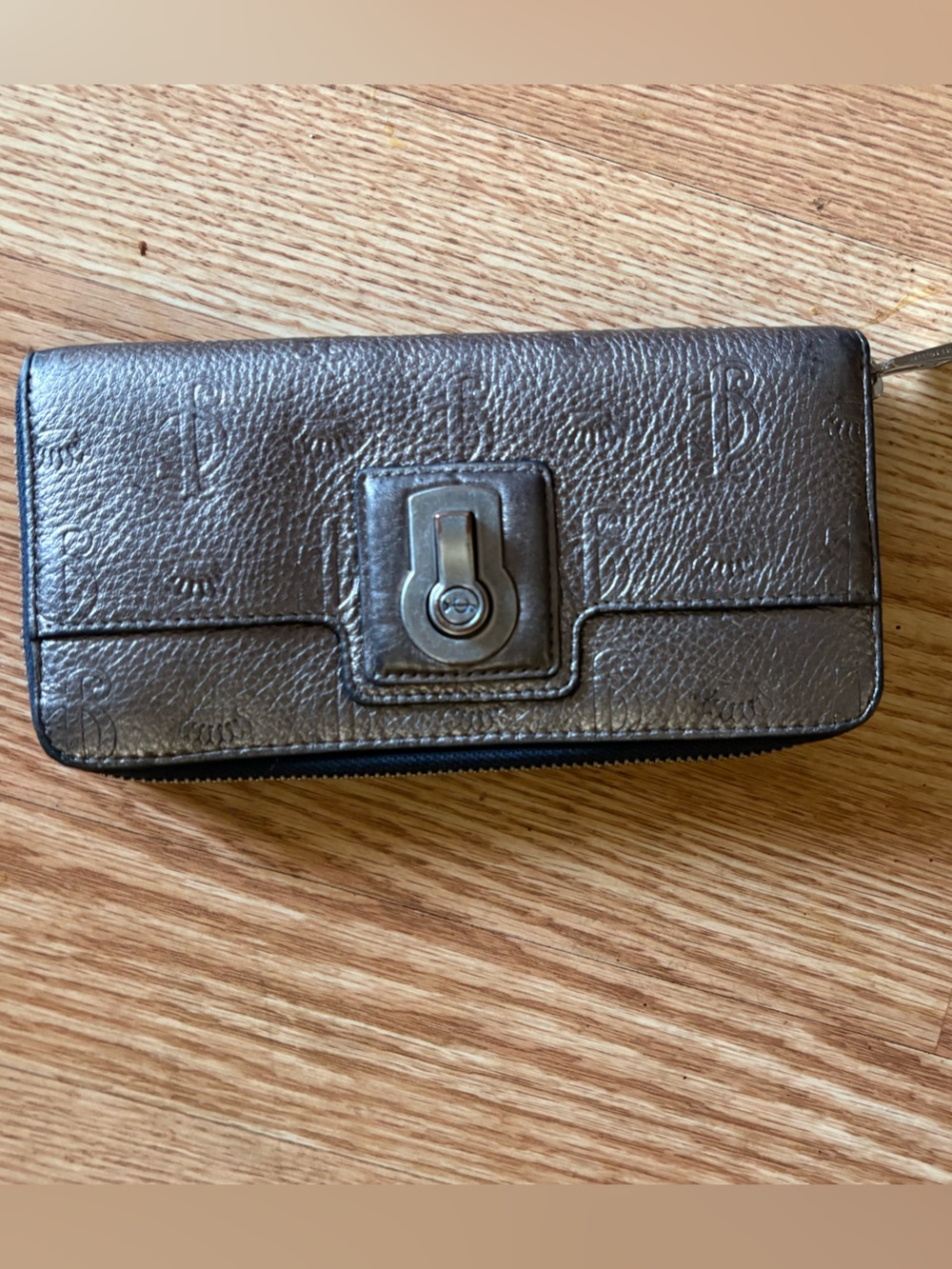 Juicy Couture Metallic Bronze Zip Around Wallet